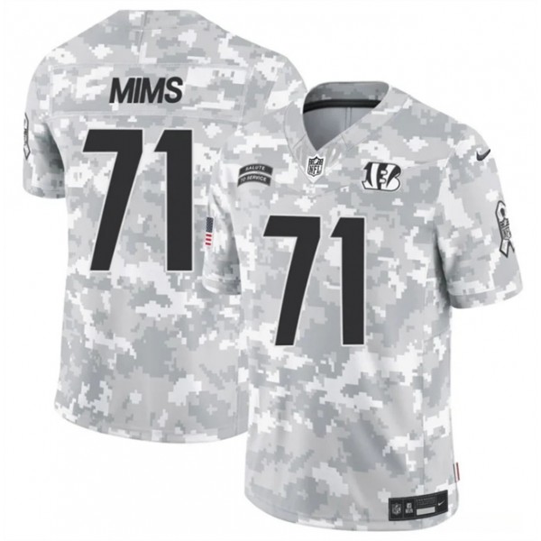 Cincinnati Bengals #71 Amarius Mims Arctic Camo 2024 F.U.S.E. Salute To Service Limited Stitched Jersey
