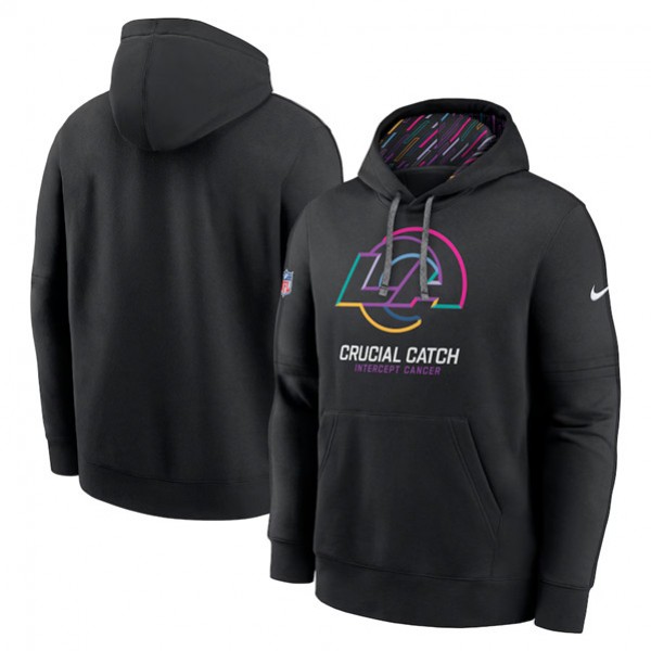 Los Angeles Rams Black 2024 Crucial Catch Club Pullover Hoodie