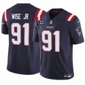 New England Patriots #91 Deatrich Wise Jr Navy 2024 F.U.S.E. With 3-Star C Patch Vapor Limited Stitched Jersey
