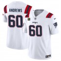 New England Patriots #60 David Andrews White 2024 F.U.S.E. With 4-Star C Patch Vapor Limited Stitched Jersey
