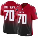Atlanta Falcons #70 Jake Matthews Red Black 2024 F.U.S.E With 4-Star C Patch Vapor Untouchable Limited Stitched Jersey