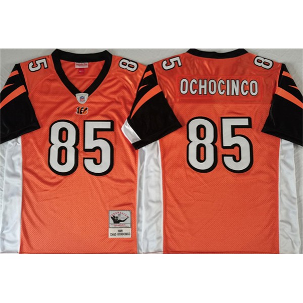 Cincinnati Bengals #85 Chad Ochocinco Orange Throwback Stitched Jersey