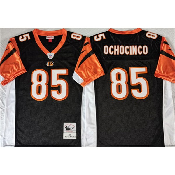 Cincinnati Bengals #85 Chad Ochocinco Black Throwback Stitched Jersey