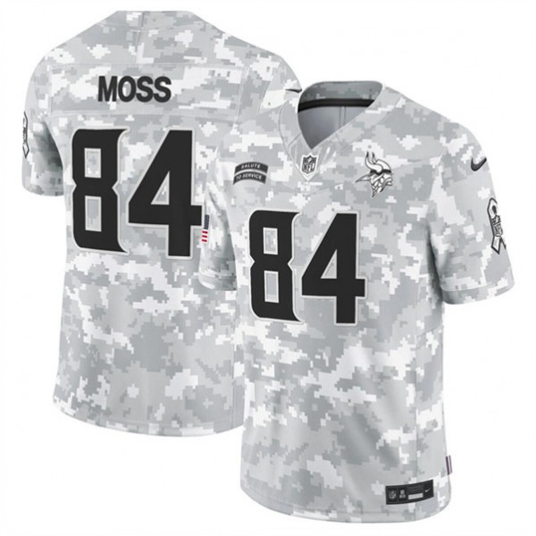 Minnesota Vikings #84 Randy Moss Arctic Camo 2024 F.U.S.E. Salute To Service Limited Stitched Jersey