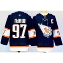 Edmonton Oilers #97 Connor McDavid Navy With C Patch Reverse Retro Stitched Jersey