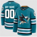 San Jose Sharks Custom Teal 2024-25 Home Stitched Jersey