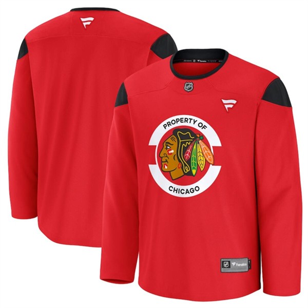 Chicago Blackhawks Blank Red 2024-25 Team Practice Stitched Jersey