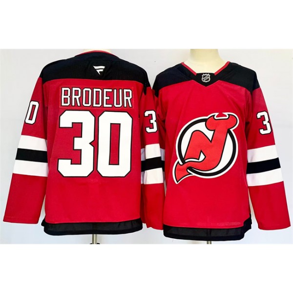 New Jersey Devils #30 Martin Brodeur Red 2024-25 Home Stitched Jersey