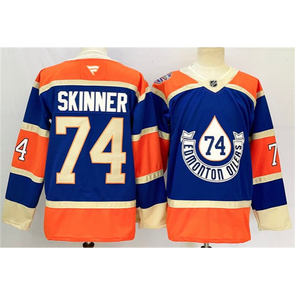 Edmonton Oilers #74 Stuart Skinner Royal 2024-25 Heritage Classic Primegreen Stitched Jersey