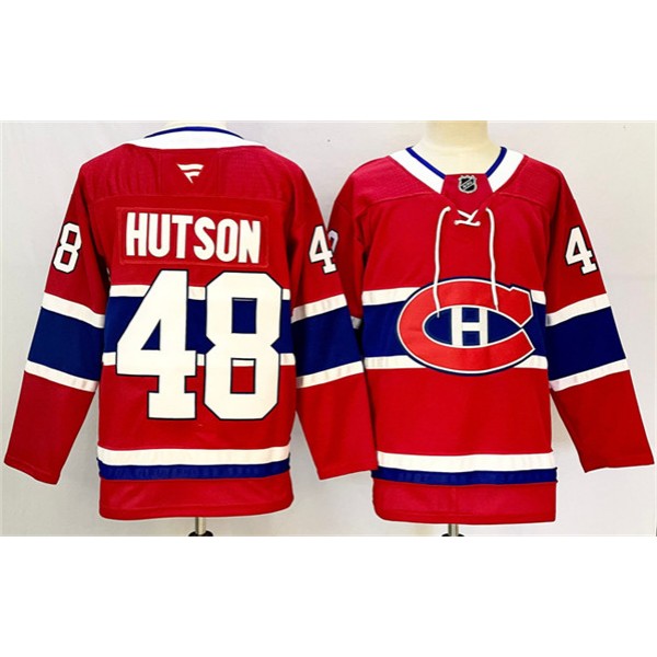 Montreal Canadiens #48 Lane Hutson Red 2024-25 Stitched Jersey