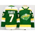 Minnesota Wild #7 Brock Faber Green 2024-25 Alternate With A Patch Stitched Jersey