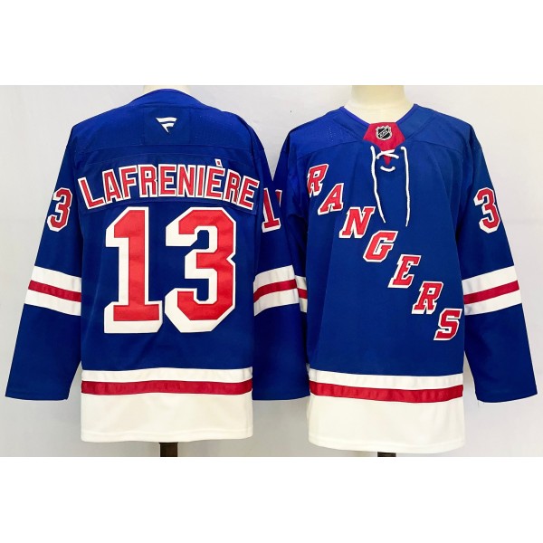 New York Rangers #13 Alexis Lafreniere Royal 2024-25 Home Stitched Jersey