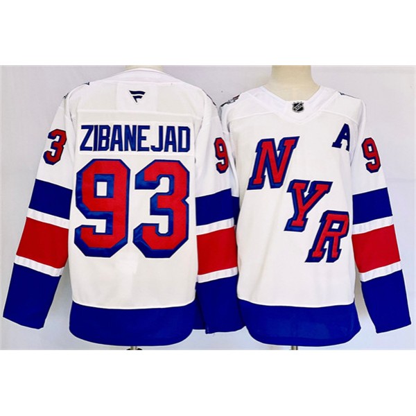 New York Rangers #93 Mika Zibanejad White 2024-25 Stadium Series Stitched Jersey