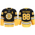 Boston Bruins #88 David Pastrnak Black 2024 100th Anniversary Patch Stitched Game Jersey