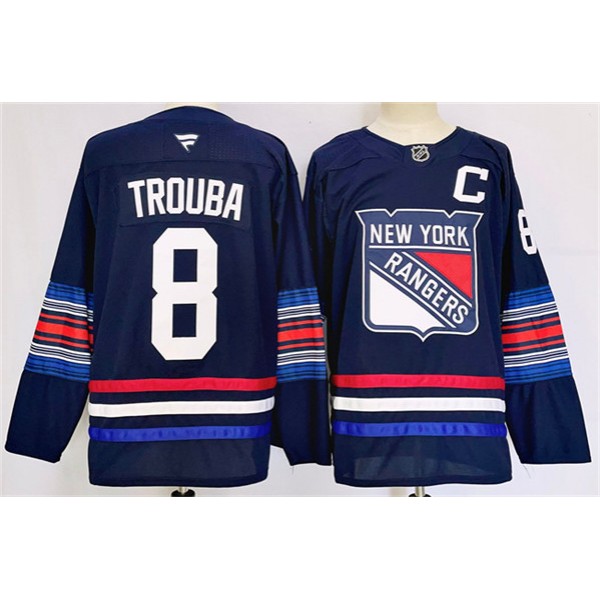 New York Rangers #8 Jacob Trouba Navy 2024-25 Stitched Jersey