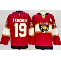 Florida Panthers #19 Matthew Tkachuk Red 2024-25 Home With A Patch Stitched Jersey