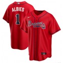 Atlanta Braves #1 Ozzie Albies Red Cool Base Stitched Jersey