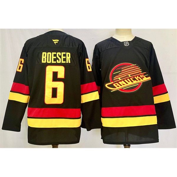 Vancouver Canucks #6 Brock Boeser Black 2024-25 With A Patch Alternate Stitched Jersey