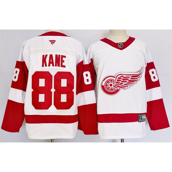 Detroit Red Wings #88 Patrick Kane White 2024-25 Stitched Jersey
