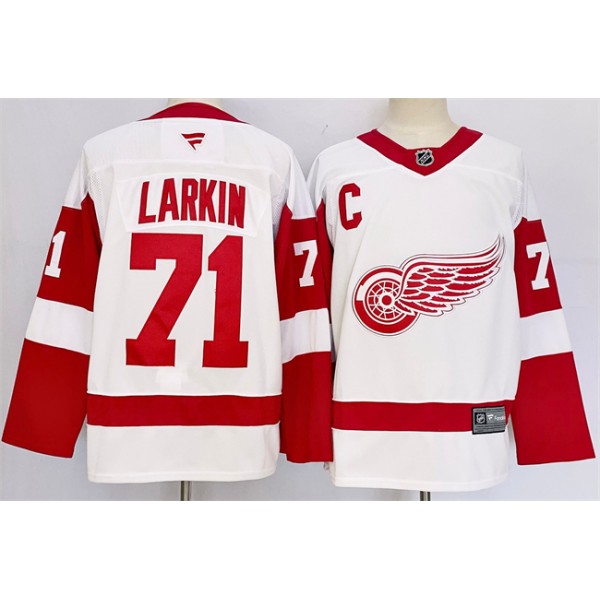 Detroit Red Wings #71 Dylan Larkin White 2024-25 Stitched Jersey