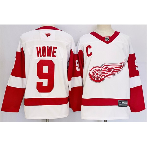 Detroit Red Wings #9 Gordie Howe White 2024-25 Stitched Jersey