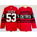 Detroit Red Wings 53 Moritz Seider Red 2024-25 Reverse Retro Stitched Jersey