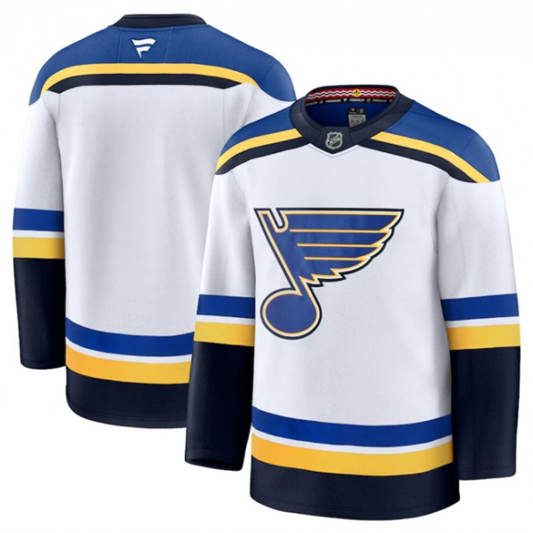 St. Louis Blues Blank White 2024-25 Away Stitched Jersey