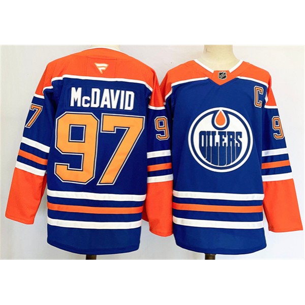 Edmonton Oilers #97 Connor McDavid Royal 2024-25 Stitched Jersey