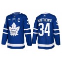Toronto Maple Leafs #34 Auston Matthews Blue With C Milk Patch Stitched Jersey