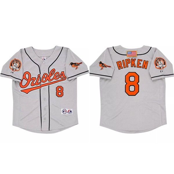 Baltimore Orioles #8 Cal Ripken Jr. Gray 2001 Cool Base Stitched Jersey