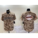 San Diego Padres Tan Camo Team Big Logo Cool Base Stitched Jersey