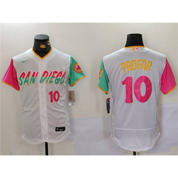 San Diego Padres #10 Jurickson Profar White City Connect Flex Base Stitched Jersey
