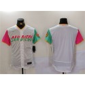 San Diego Padres Team Big Logo White City Connect Flex Base Stitched Jersey