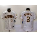 San Diego Padres #3 Jackson Merrill White Flex Base Stitched Jersey