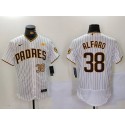 San Diego Padres #38 Jorge Alfaro White With PS Patch Flex Base Stitched Jersey