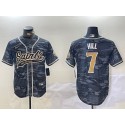 New Orleans Saints #7 Taysom Hill Gray Camo With Patch Cool Base Stitched Jersey