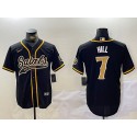 New Orleans Saints #7 Taysom Hill Black With Patch Cool Base Stitched Jersey