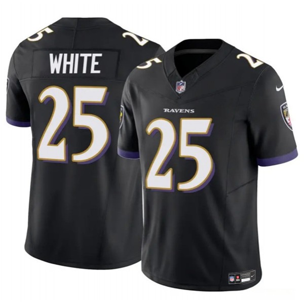 Baltimore Ravens #25 Tre'Davious White Black 2023 F.U.S.E. Vapor Limited Jersey