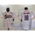 Chicago Bears #18 Caleb Williams White With Patch Cool Base Stitched Jersey