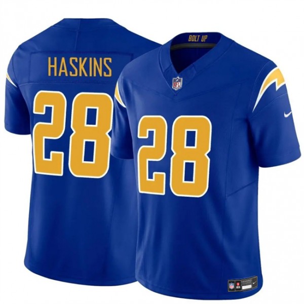 Los Angeles Chargers #28 Hassan Haskins Royal 2024 F.U.S.E. Vapor Limited Stitched Jersey