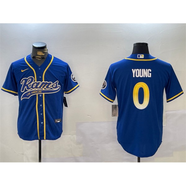 Los Angeles Rams #0 Byron Young Royal Cool Base Stitched Jersey