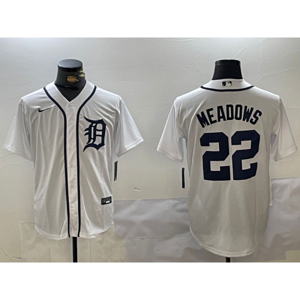 Detroit Tigers #22 Parker Meadows White Cool Base Stitched Jersey