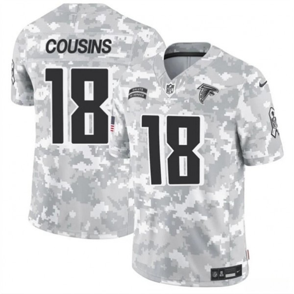 Atlanta Falcons #18 Kirk Cousins 2024 F.U.S.E. Arctic Camo Salute To Service Limited Stitched Jersey