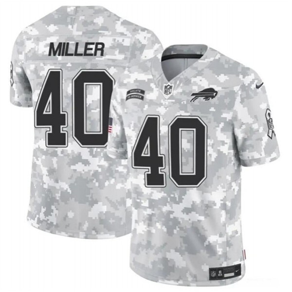Buffalo Bills #40 Von Miller 2024 F.U.S.E. Arctic Camo Salute To Service Limited Stitched Jersey