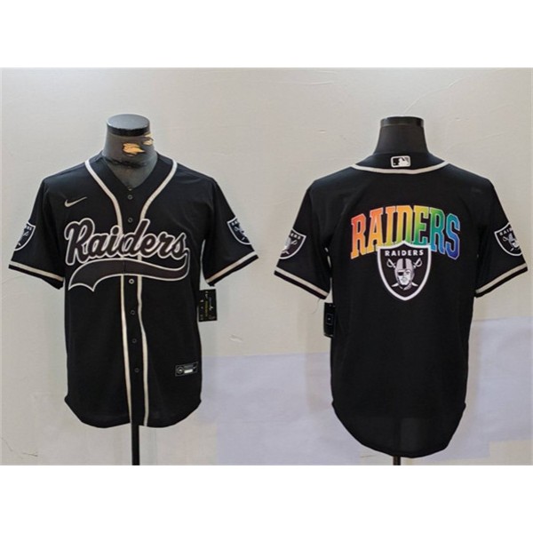 Las Vegas Raiders Black Team Big Logo With Patch Cool Base Stitched Jersey