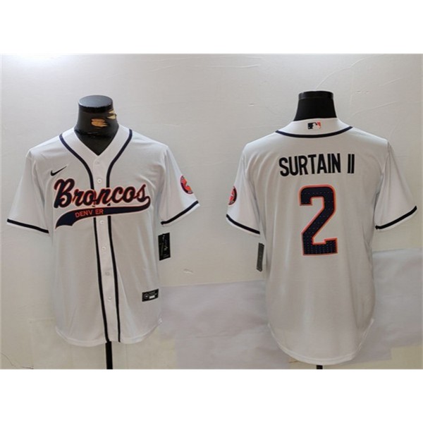 Denver Broncos #2 Pat Surtain II White Cool Base Stitched Jersey