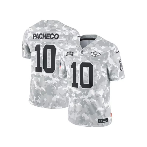 Kansas City Chiefs #10 ISIAH PACHECO Arctic Camo 2024 F.U.S.E. Salute To Service Limited Stitched Jersey