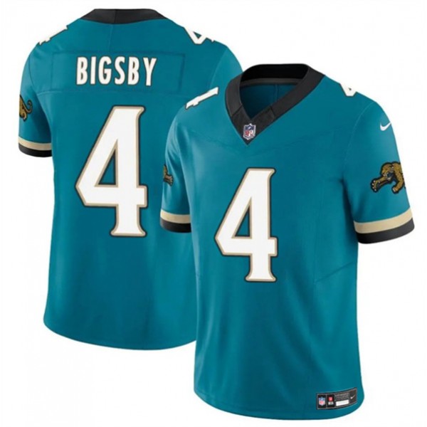 Jacksonville Jaguars #4 Tank Bigsby Teal 2024 F.U.S.E. Prowler Throwback Vapor Limited Stitched Jersey