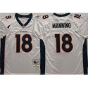 Denver Broncos #18 Peyton Manning White Throwback Stitched Jersey