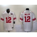 New York Giants #12 Darren Waller White With 100TH Season Patch Vapor Untouchable Limited Stitched Jersey